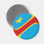 Aimant Drapeau Fisheye Congo-Kinshasa (Recto/Verso)