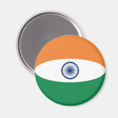 Aimant drapeau fisheye de l'Inde (Recto/Verso)