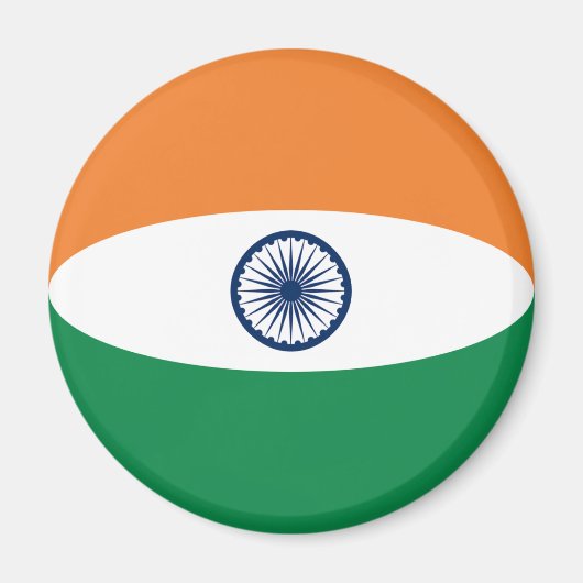 Aimant drapeau fisheye de l'Inde (Devant)