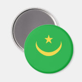 Aimant Drapeau Fisheye de Mauritanie (Recto/Verso)