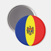 Aimant drapeau fisheye de Moldavie (Recto/Verso)