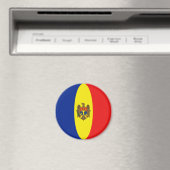 Aimant drapeau fisheye de Moldavie (In Situ (Lave-vaisselle))