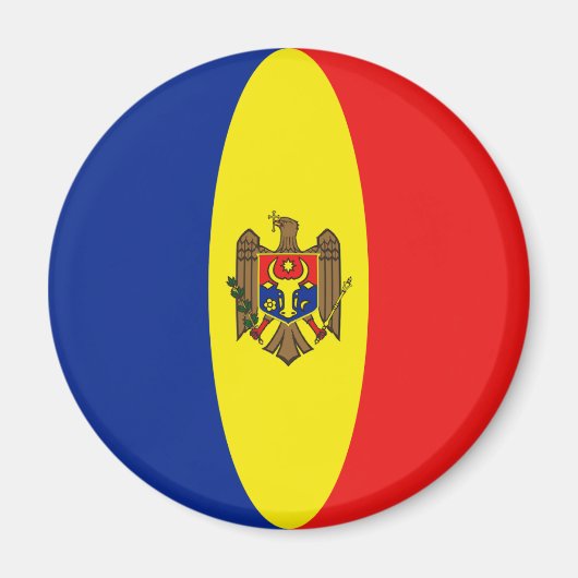 Aimant drapeau fisheye de Moldavie (Devant)