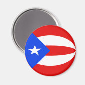 Aimant drapeau fisheye de Porto Rico (Recto/Verso)