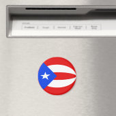 Aimant drapeau fisheye de Porto Rico (In Situ (Lave-vaisselle))