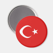 Aimant drapeau fisheye de Turquie (Recto/Verso)