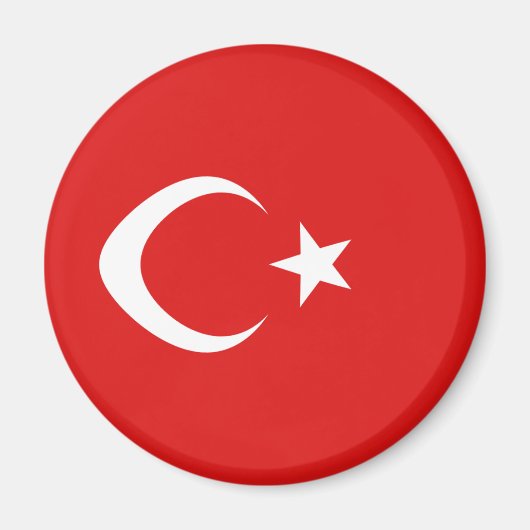 Aimant drapeau fisheye de Turquie (Devant)