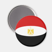 Aimant Drapeau Fisheye d'Égypte (Recto/Verso)
