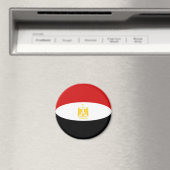 Aimant Drapeau Fisheye d'Égypte (In Situ (Lave-vaisselle))