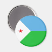 Aimant Drapeau Fisheye Djibouti (Recto/Verso)