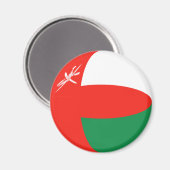 Aimant drapeau Fisheye d'Oman (Recto/Verso)