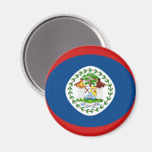 Aimant drapeau fisheye du Belize (Recto/Verso)