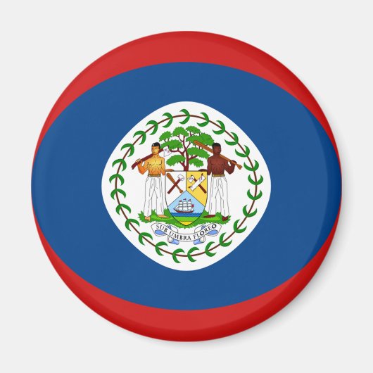 Aimant drapeau fisheye du Belize (Devant)