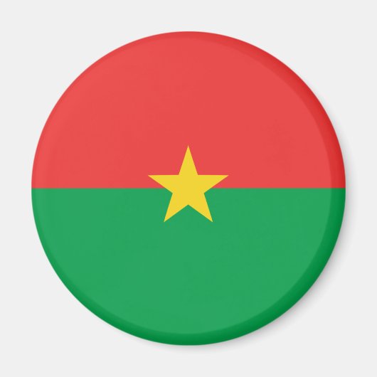 Aimant drapeau fisheye du Burkina Faso (Devant)