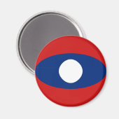 Aimant drapeau fisheye du Laos (Recto/Verso)