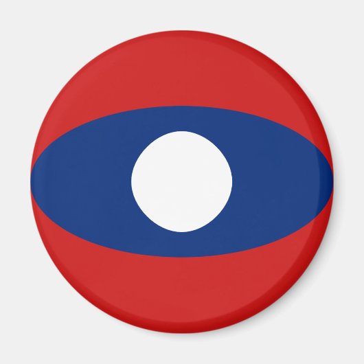 Aimant drapeau fisheye du Laos (Devant)