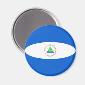 Aimant drapeau fisheye du Nicaragua (Recto/Verso)