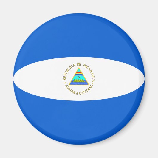 Aimant drapeau fisheye du Nicaragua (Devant)
