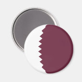 Aimant drapeau fisheye du Qatar (Recto/Verso)