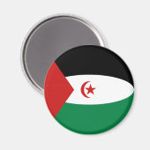 Aimant drapeau fisheye du Sahara occidental (Recto/Verso)