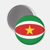 Aimant drapeau Fisheye du Suriname (Recto/Verso)