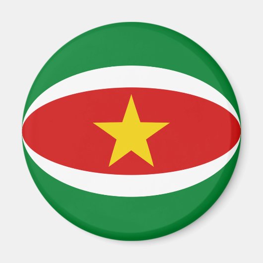 Aimant drapeau Fisheye du Suriname (Devant)