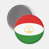 Aimant drapeau fisheye du Tadjikistan (Recto/Verso)