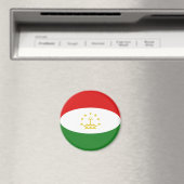 Aimant drapeau fisheye du Tadjikistan (In Situ (Lave-vaisselle))