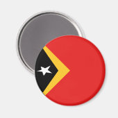 Aimant drapeau fisheye du Timor oriental (Recto/Verso)