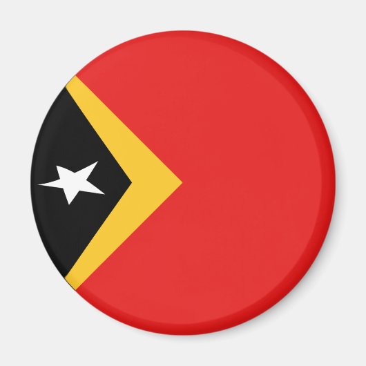 Aimant drapeau fisheye du Timor oriental (Devant)