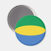 Aimant Drapeau Fisheye Gabon (Recto/Verso)