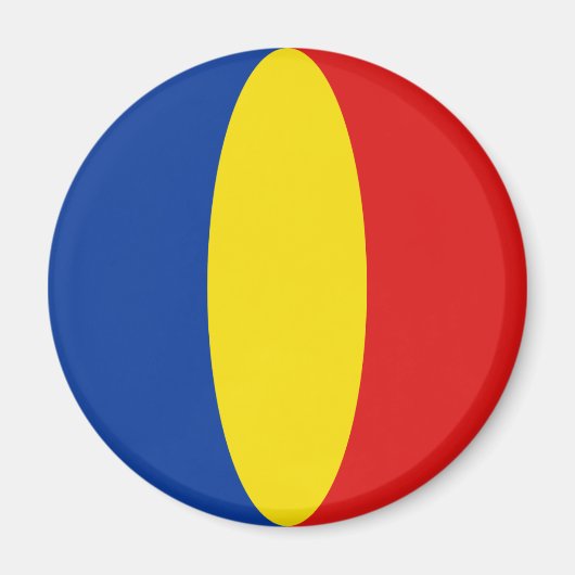 Aimant drapeau fisheye Roumanie (Devant)