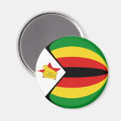 Aimant drapeau fisheye Zimbabwe (Recto/Verso)