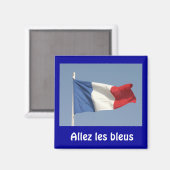 Aimant Drapeau français, Allez les bleus (Recto/Verso)