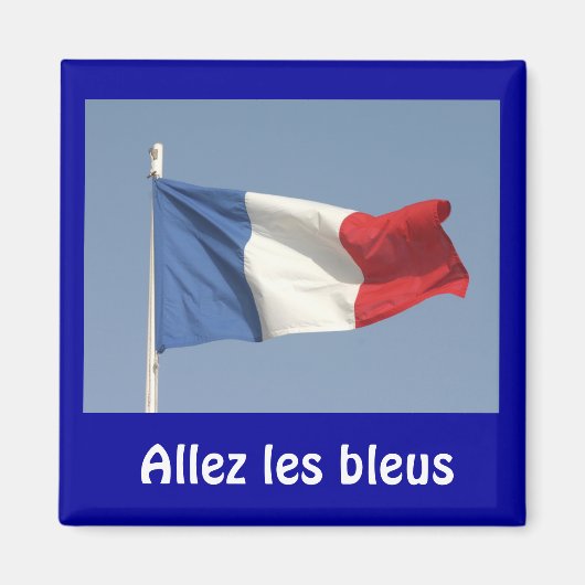 Aimant Drapeau français, Allez les bleus (Devant)