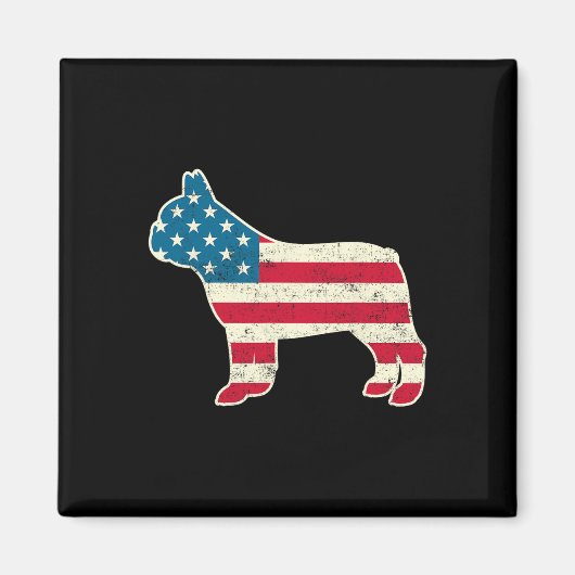 Aimant Drapeau Français Buldog de juillet (Devant)
