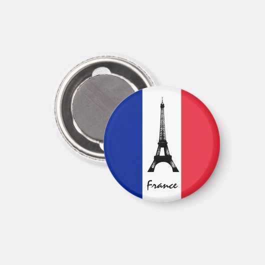 Aimant Drapeau français Magnet, Tour Eiffel, vacances, Fr (Recto/Verso)