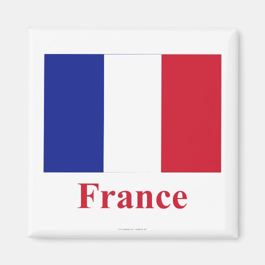 Aimant Drapeau France avec nom (Devant)