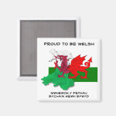 Aimant DRAPEAU gallois DE WALES Dragon rouge Citation St  (Recto/Verso)