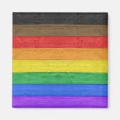 Aimant Drapeau gay pride inclusif SlipperyJoe ru texturé (Devant)