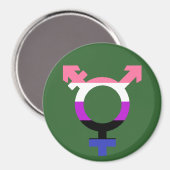 Aimant Drapeau Genderfluid Symbole Trans (Recto/Verso)