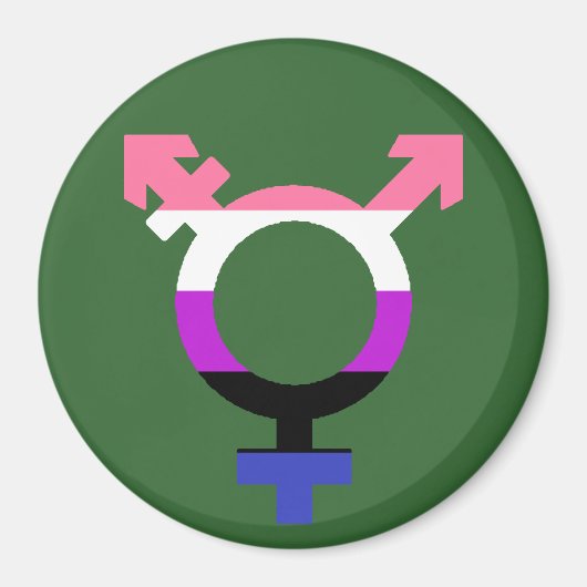 Aimant Drapeau Genderfluid Symbole Trans (Devant)