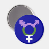 Aimant Drapeau Genderqueer Symbole Trans (Recto/Verso)