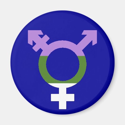Aimant Drapeau Genderqueer Symbole Trans (Devant)