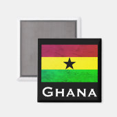 Aimant Drapeau Ghana (Afrique de l'Ouest) (Recto/Verso)