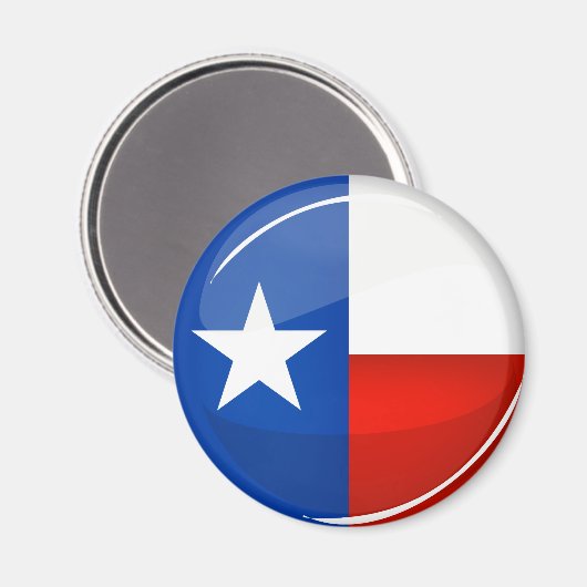 Aimant Drapeau glacé du Texas rond (Recto/Verso)