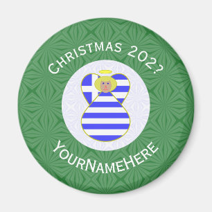 Aimant Drapeau grec Blonde Ange Noël Personnalisé