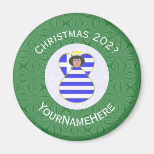 Aimant Drapeau grec Noir cheveux Angel Noël Personnaliser