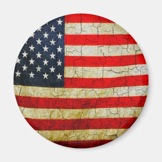 Aimant Drapeau Grunge America (Devant)