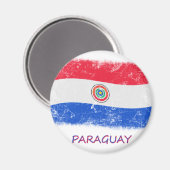 Aimant Drapeau Grunge Paraguay (Recto/Verso)